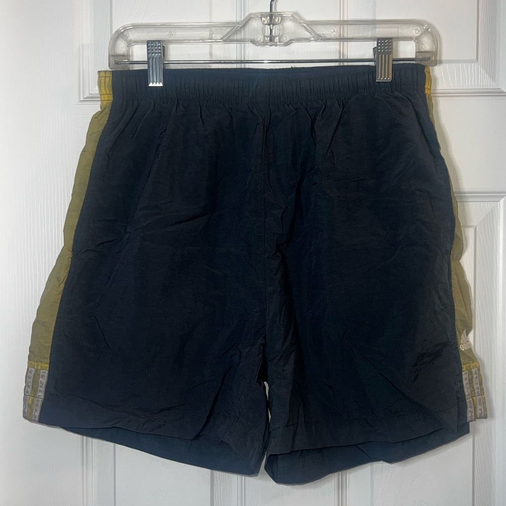 adidas Men's Dark Gray and Yellow Athletic Shorts